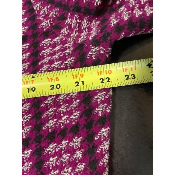 Carlisle Purple Checked Round Neck Long Sleeved Cardigan Sweater Sz XL - Picture 9 of 12